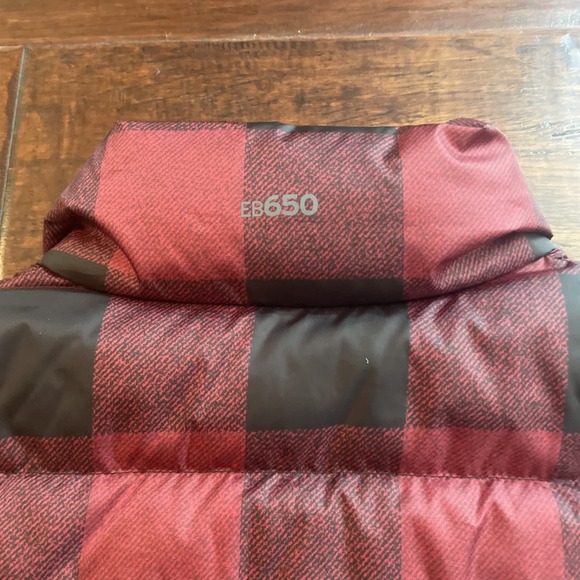 Eddie Bauer EB650 Goose Down Puffer Vest Size XS Red Buffalo Plaid Full Zip‎ - Picture 6 of 8
